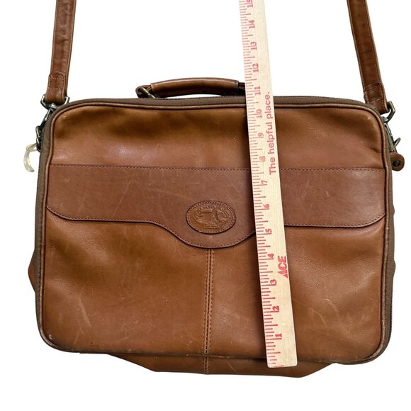 Vintage La Santa Fe Dilana Leather Briefcase Satchel Adjustable Strap Top Handle - Picture 5 of 10